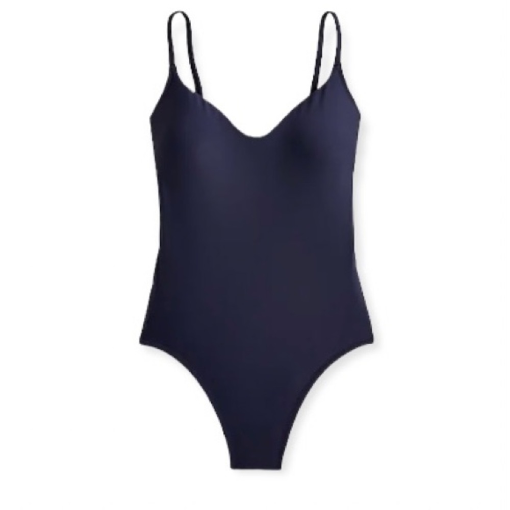 J Crew NEW Scoop Neck Swimsuit Navy